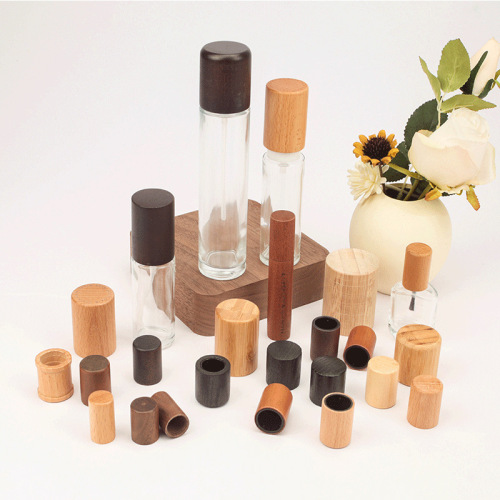 Factory direct sales square cover cylindrical cover wooden perfume bottle cover ash wood round ball cover essential oil bamboo wood bottle cover
