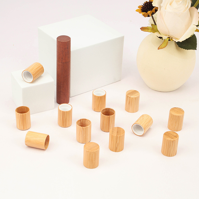 13-tooth bamboo wood ball bearing wooden cover 16-tooth essential oil bottle bamboo cover 15-tooth bayonet perfume bottle wooden cover factory wholesale