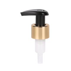 New hot selling 24/410 external spring lotion pump bright gold anodized aluminum milk pump external switch pump