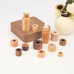 24-tooth bamboo dropper cap bamboo wood perfume bottle cap essential oil bottle bamboo cap lotion spray bottle bamboo wood cap