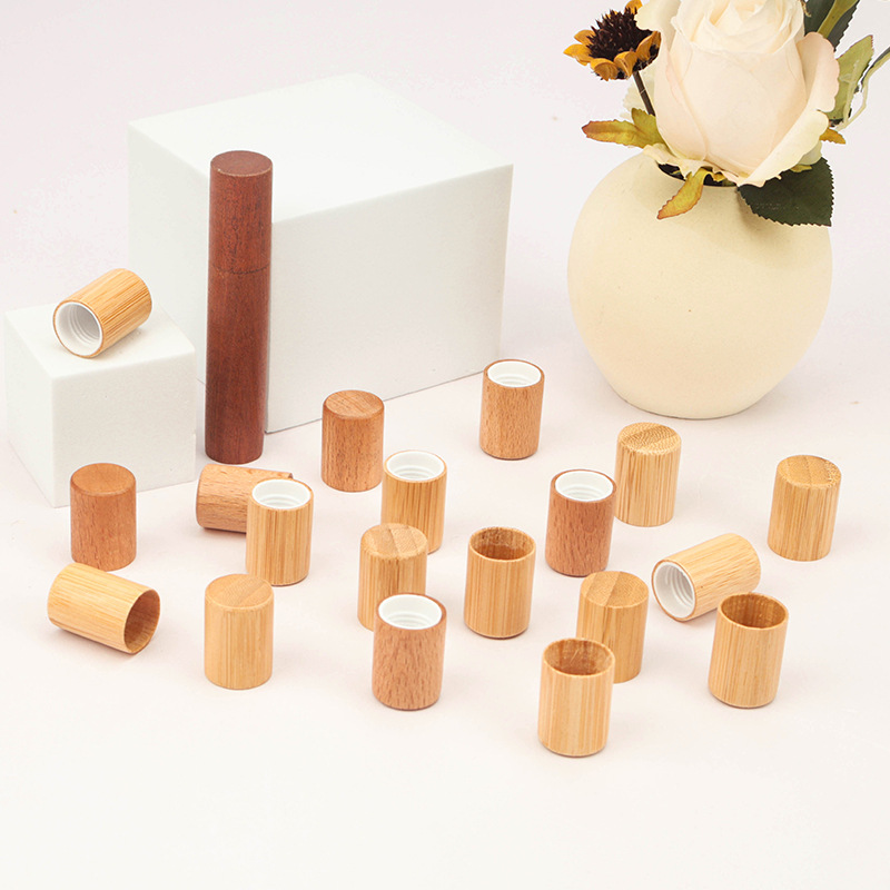 13-tooth bamboo wood ball bearing wooden cover 16-tooth essential oil bottle bamboo cover 15-tooth bayonet perfume bottle wooden cover factory wholesale