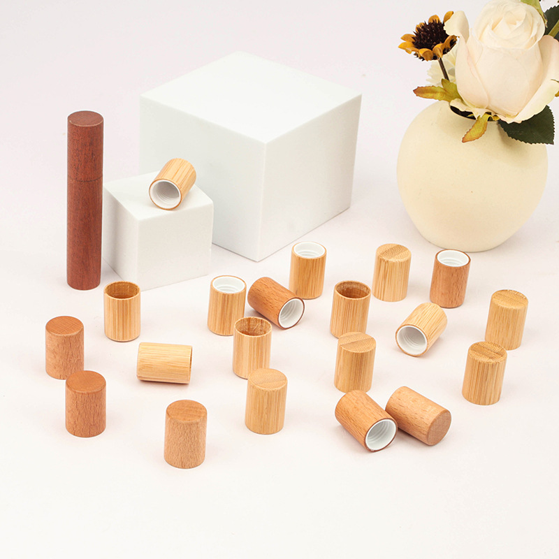 Manufacturers wholesale 13-tooth bamboo wood ball bearing wooden cover 15-bayonet perfume bottle wooden cover 16-tooth essential oil bottle bamboo cover