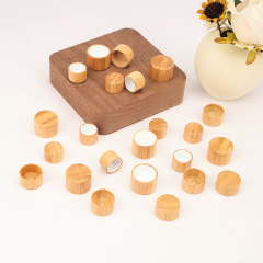 Manufacturers wholesale wood grain cover l frosted transparent ball bottle cover glass bottle bamboo cover ball bottle 5ml essential oil bottle cover