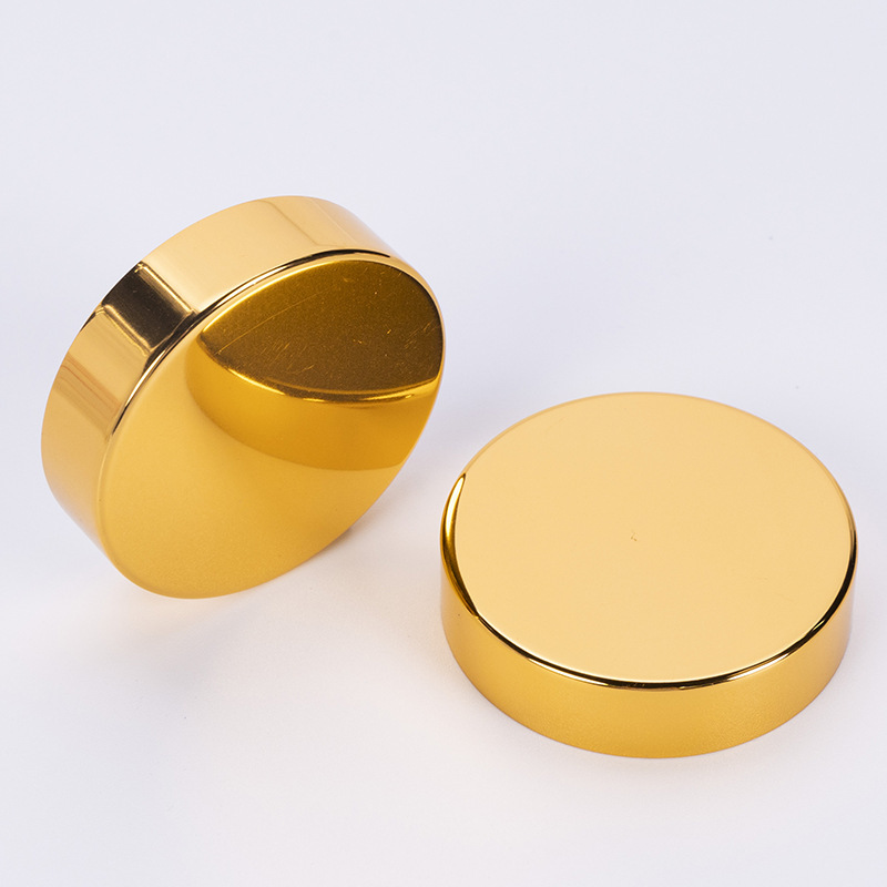 Aluminum cap manufacturer 53 teeth electrochemical aluminum cap bright gold aluminum plastic cap cosmetic bottle cap pet bottle cap