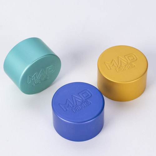 Anodized aluminum screw cap with screw thread aluminum cap round cosmetics with logo stainless steel seal tinplate