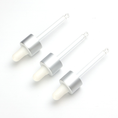 Supply 20-tooth silicone dropper, silver-colored middle ring, white silicone head, transparent glass dropper, manufacturer and wholesale