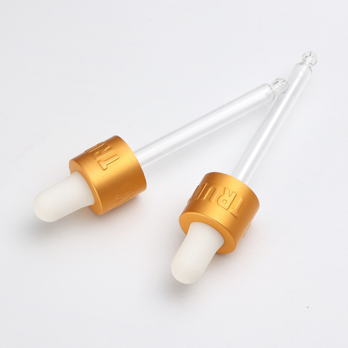 Supply 20-tooth silicone dropper personalized on-demand engraving white silicone head transparent glass dropper manufacturer wholesale