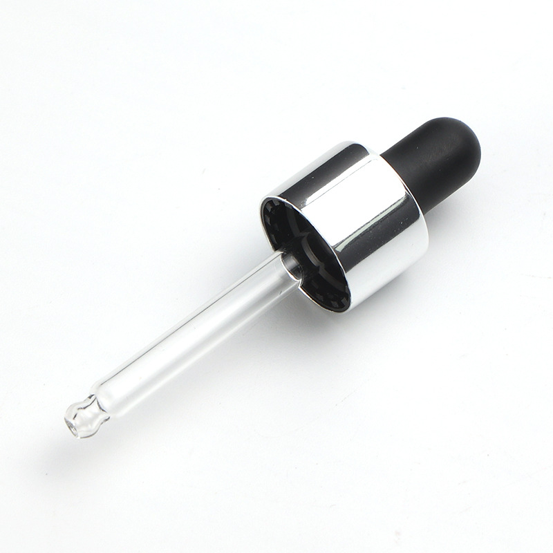 Supply 13 teeth bright silver nitrile dropper cosmetic essence bottle universal silicone head dropper manufacturer wholesale
