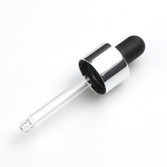 Supply 13 teeth bright silver nitrile dropper cosmetic essence bottle universal silicone head dropper manufacturer wholesale