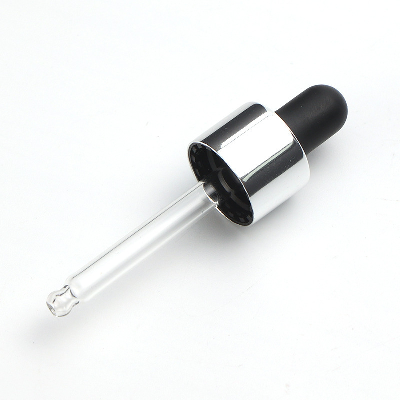 Supply 13 teeth bright silver nitrile dropper cosmetic essence bottle universal silicone head dropper manufacturer wholesale