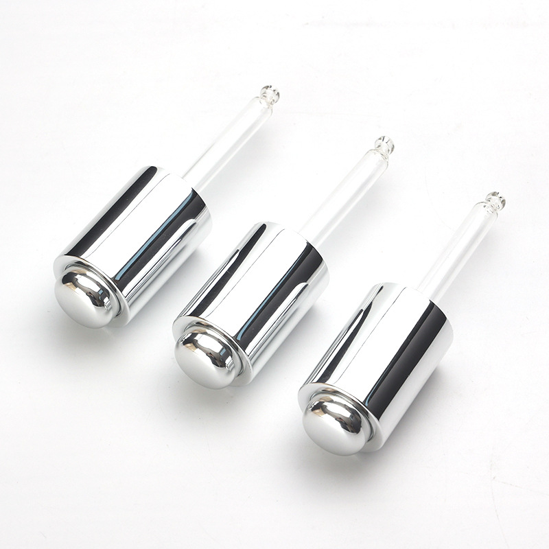 Supply 18 teeth/415 silver push dropper cosmetic essential oil bottle push glass dropper manufacturer production and wholesale