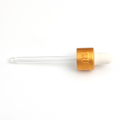 Supply 13 pressure nitrile dropper sub-gold center ring can be printed with LOGO white silicone head with glass tube nitrile dropper