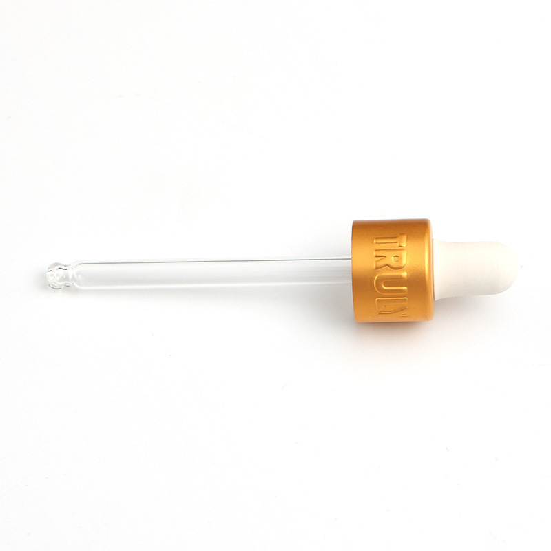 Supply 13 pressure nitrile dropper sub-gold center ring can be printed with LOGO white silicone head with glass tube nitrile dropper