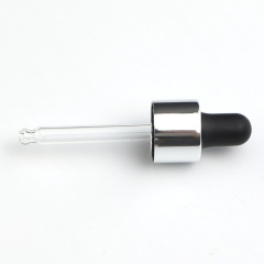 Supply 13 teeth bright silver nitrile dropper cosmetic essence bottle universal silicone head dropper manufacturer wholesale