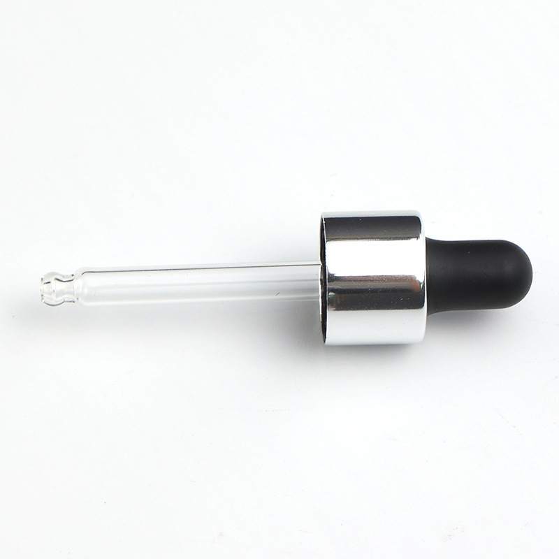 Supply 13 teeth bright silver nitrile dropper cosmetic essence bottle universal silicone head dropper manufacturer wholesale