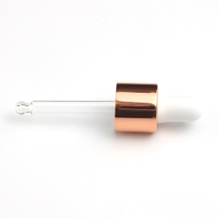 Supply 18/415 bronze gold nitrile dropper essence bottle with glass dropper silicone head nitrile dropper