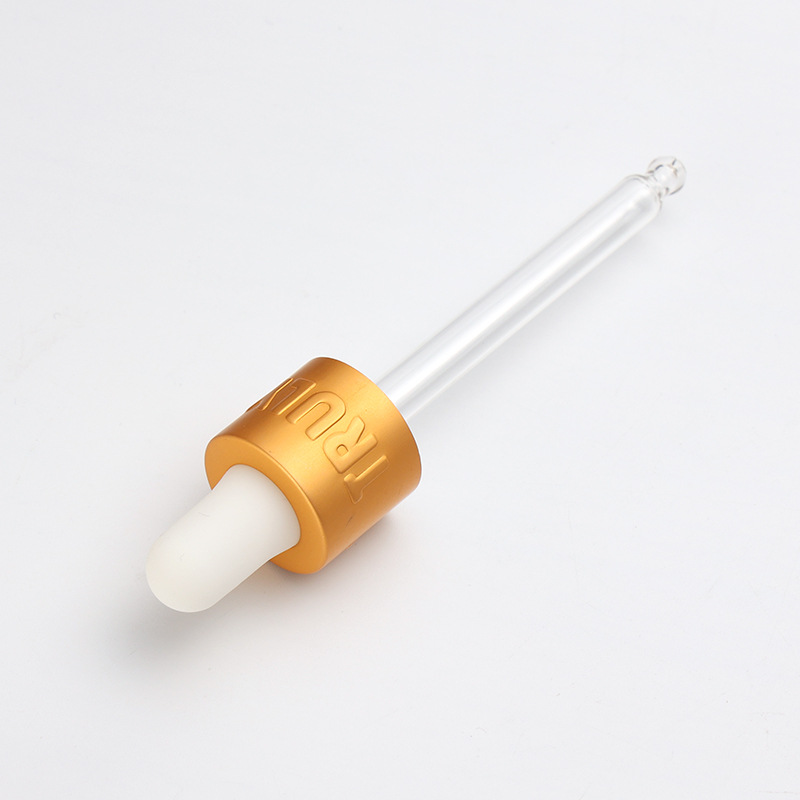 Supply 20-tooth silicone dropper personalized on-demand engraving white silicone head transparent glass dropper manufacturer wholesale