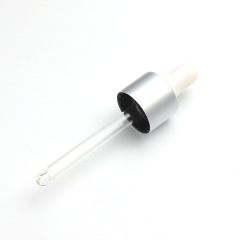 Supply 20-tooth silicone dropper, silver-colored middle ring, white silicone head, transparent glass dropper, manufacturer and wholesale
