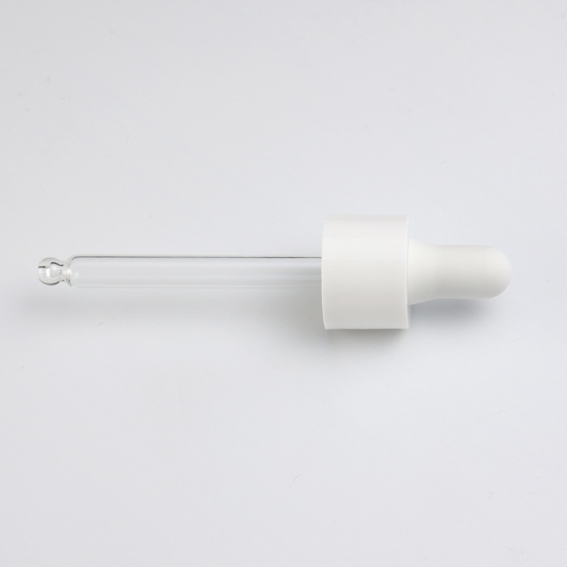 Supply 20 teeth/410 smooth nitrile dropper silicone head white middle circle transparent glass dropper manufacturer wholesale