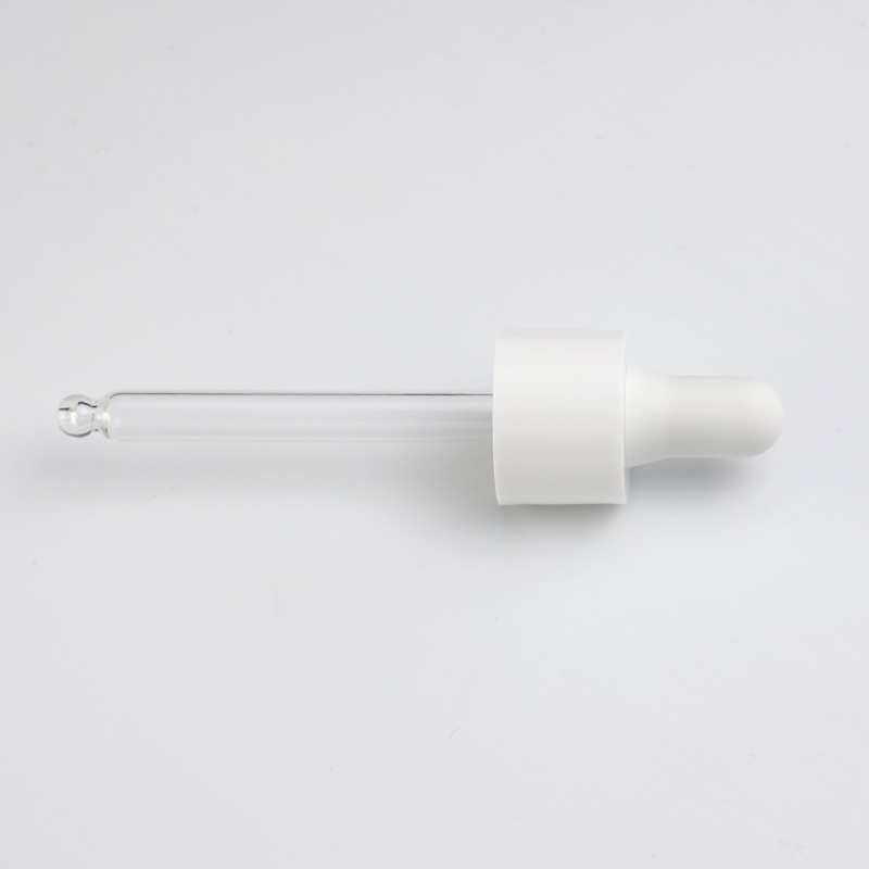 Supply 20 teeth/410 smooth nitrile dropper silicone head white middle circle transparent glass dropper manufacturer wholesale