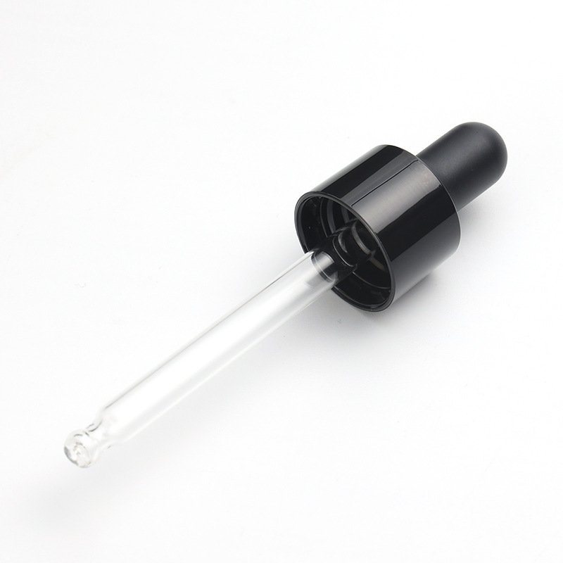 Supply 18-tooth PETG nitrile dropper, black glossy nitrile rubber head glass dropper, various specifications, manufacturers wholesale