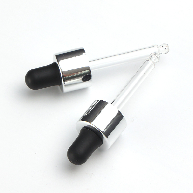 Supply 13 teeth bright silver nitrile dropper cosmetic essence bottle universal silicone head dropper manufacturer wholesale