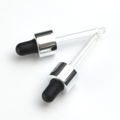 Supply 13 teeth bright silver nitrile dropper cosmetic essence bottle universal silicone head dropper manufacturer wholesale