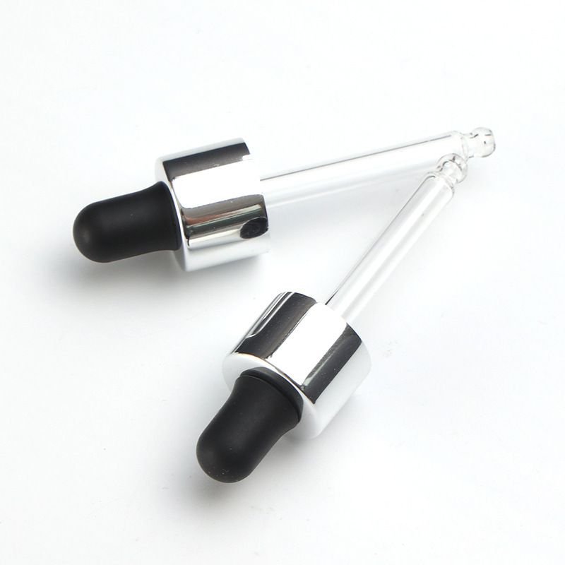 Supply 13 teeth bright silver nitrile dropper cosmetic essence bottle universal silicone head dropper manufacturer wholesale