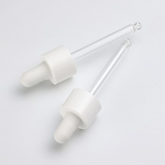 Supply 20 teeth/410 smooth nitrile dropper silicone head white middle circle transparent glass dropper manufacturer wholesale