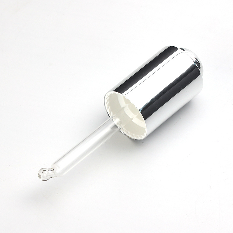 Supply 18 teeth/415 silver push dropper cosmetic essential oil bottle push glass dropper manufacturer production and wholesale