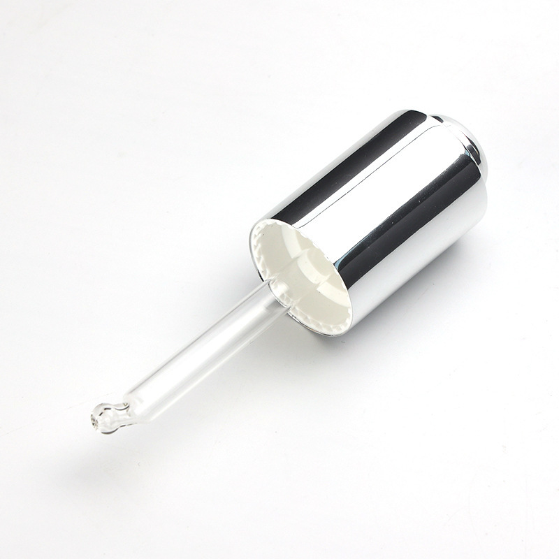 Supply 18 teeth/415 silver push dropper cosmetic essential oil bottle push glass dropper manufacturer production and wholesale