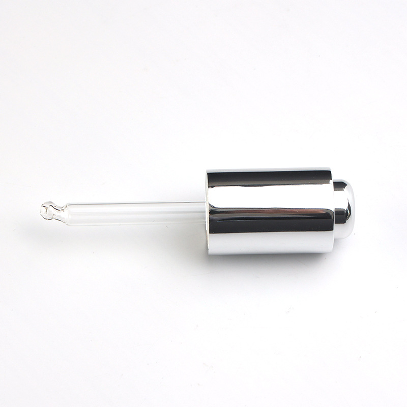 Supply 18 teeth/415 silver push dropper cosmetic essential oil bottle push glass dropper manufacturer production and wholesale