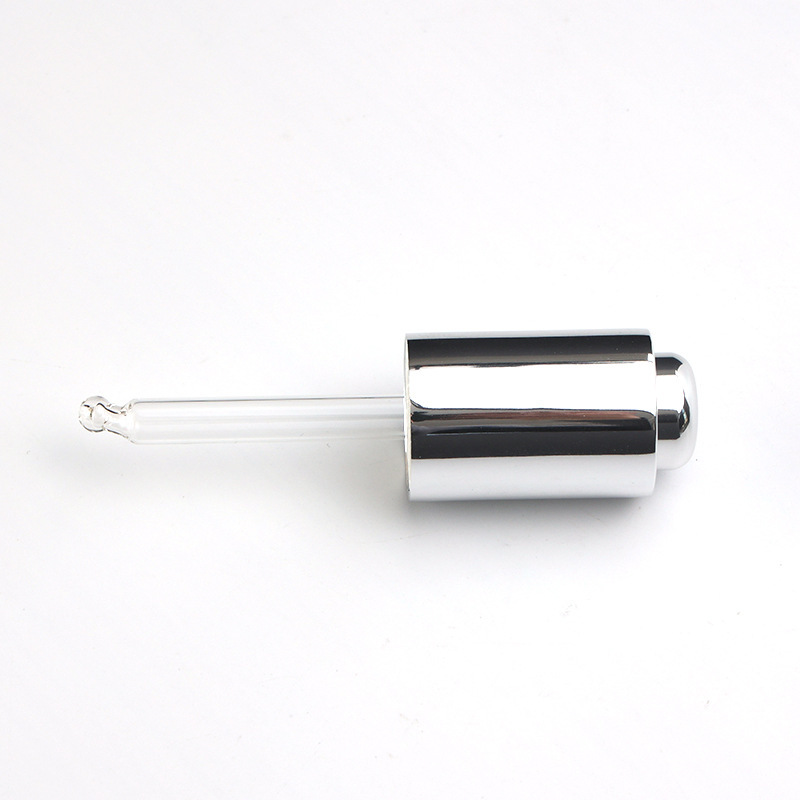 Supply 18 teeth/415 silver push dropper cosmetic essential oil bottle push glass dropper manufacturer production and wholesale