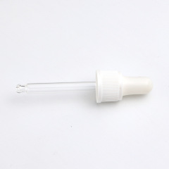 Supply 18PH dropper white silicone head PP plastic middle ring with transparent glass tube rubber head dropper manufacturer wholesale