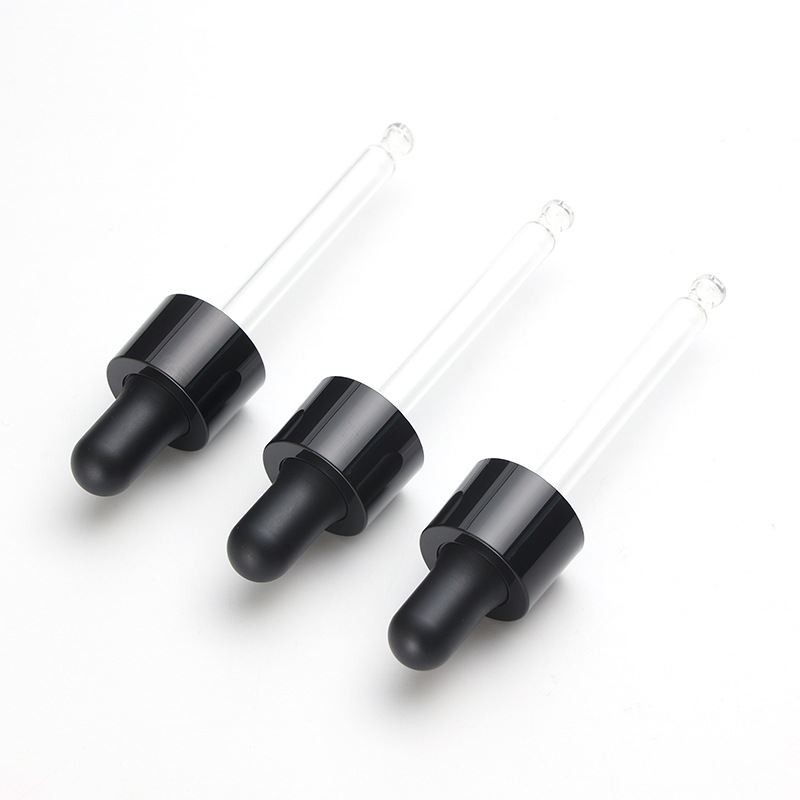 Supply 18-tooth PETG nitrile dropper, black glossy nitrile rubber head glass dropper, various specifications, manufacturers wholesale