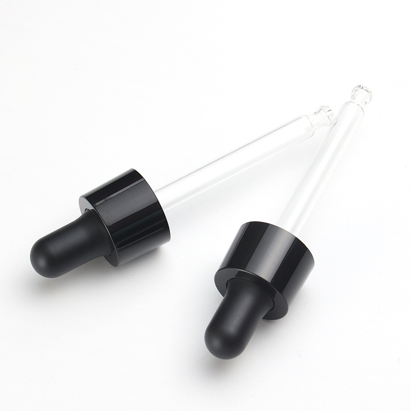 Supply 18-tooth PETG nitrile dropper, black glossy nitrile rubber head glass dropper, various specifications, manufacturers wholesale