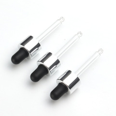 Supply 13 teeth bright silver nitrile dropper cosmetic essence bottle universal silicone head dropper manufacturer wholesale