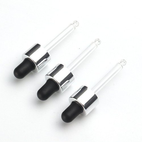 Supply 13 teeth bright silver nitrile dropper cosmetic essence bottle universal silicone head dropper manufacturer wholesale