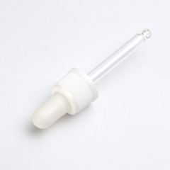 Supply 18PH dropper white silicone head PP plastic middle ring with transparent glass tube rubber head dropper manufacturer wholesale