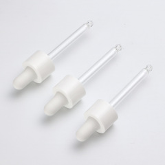 Supply 20 teeth/410 smooth nitrile dropper silicone head white middle circle transparent glass dropper manufacturer wholesale