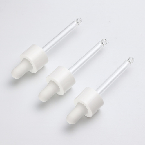 Supply 20 teeth/410 smooth nitrile dropper silicone head white middle circle transparent glass dropper manufacturer wholesale