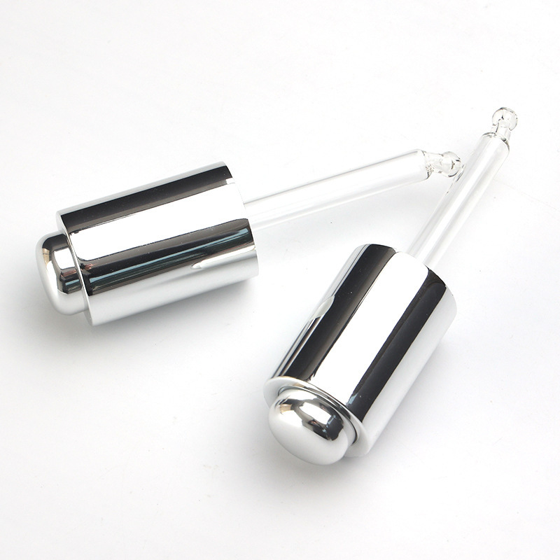 Supply 18 teeth/415 silver push dropper cosmetic essential oil bottle push glass dropper manufacturer production and wholesale