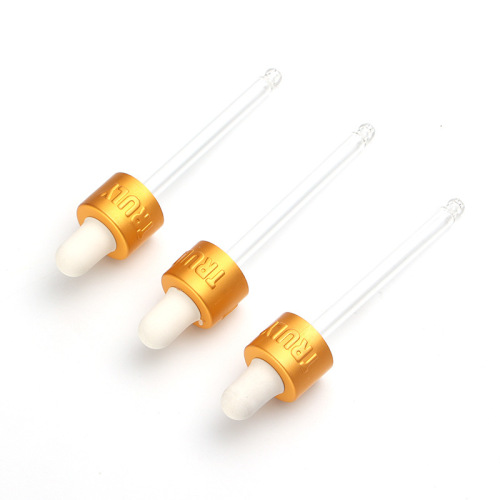 Supply 13 pressure nitrile dropper sub-gold center ring can be printed with LOGO white silicone head with glass tube nitrile dropper
