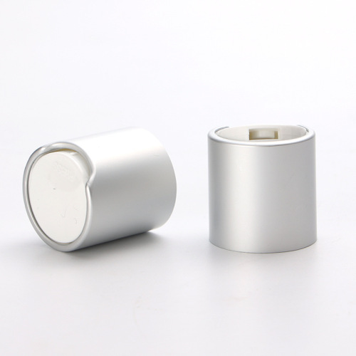 Customized Qianqiu cover 24 teeth electrochemical aluminum pp silver smooth push cover lotion bottle cap manufacturer