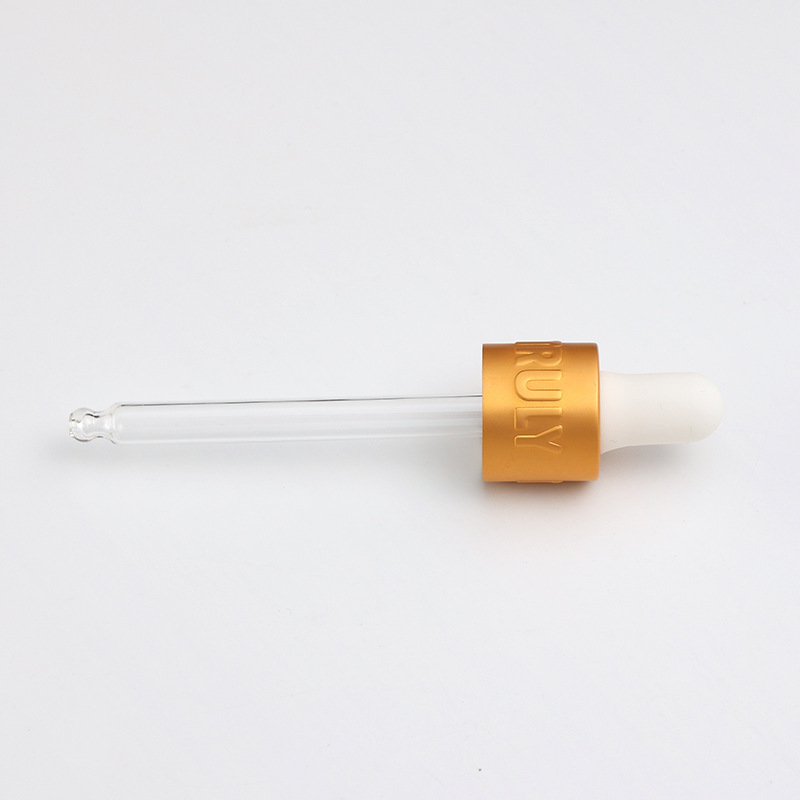 Supply 20-tooth silicone dropper personalized on-demand engraving white silicone head transparent glass dropper manufacturer wholesale