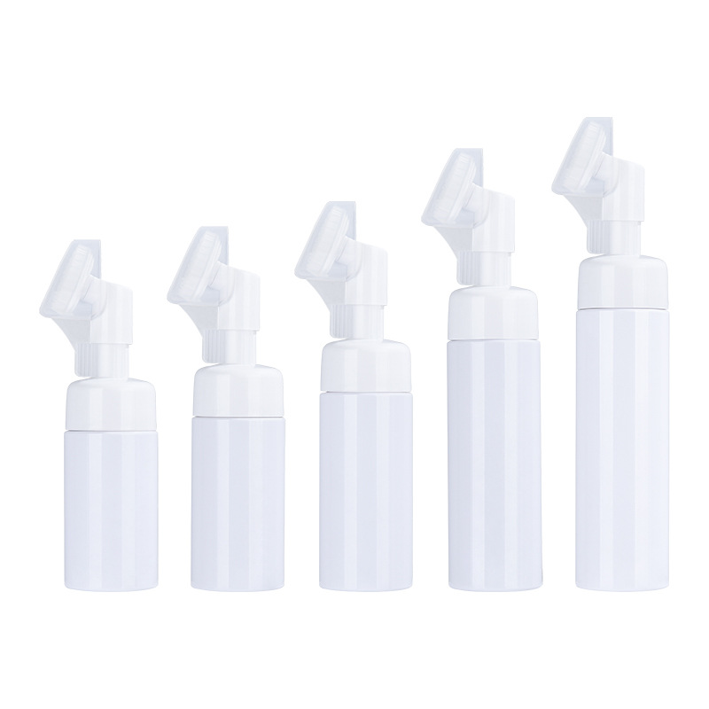 PET mousse foaming bottle silicone brush head cleansing facial cleanser foam bottle foaming bottle bubble bottle