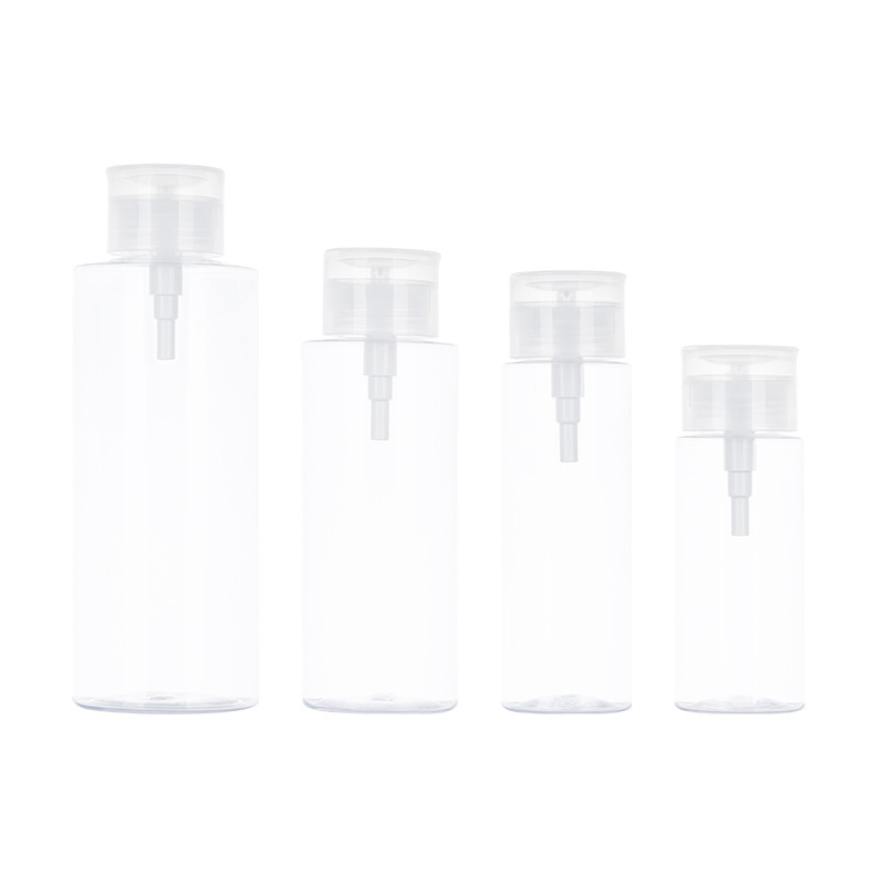 PET makeup remover push-type nail polish remover bottle makeup remover oil toner cosmetics empty bottle packaging material large capacity