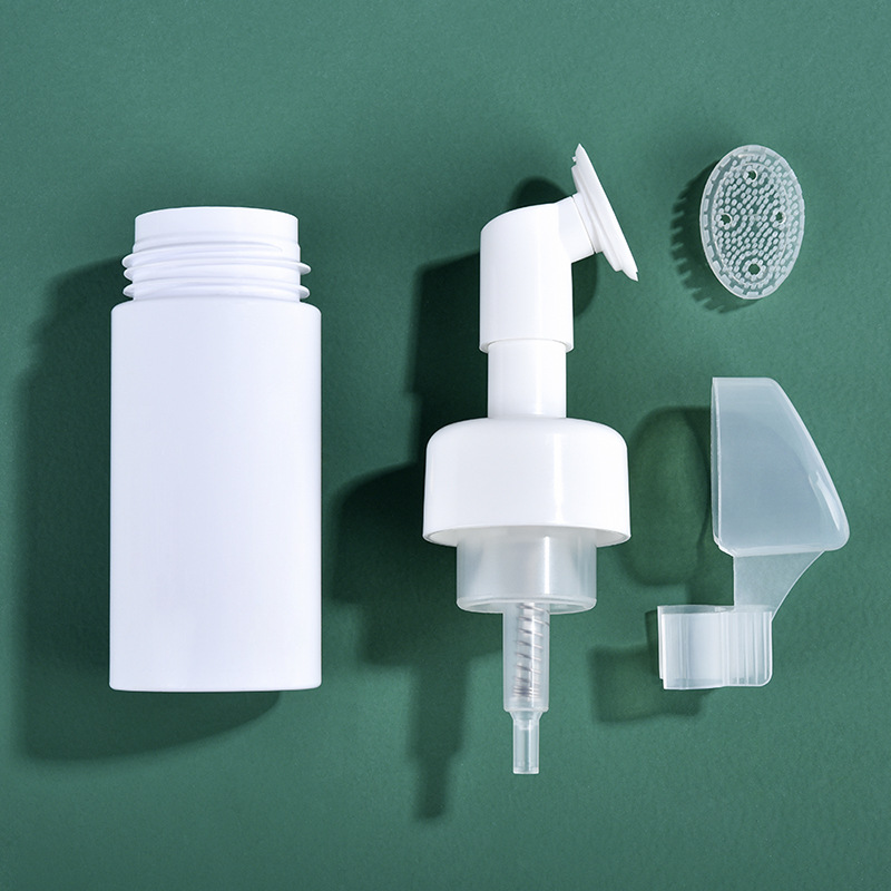 PET mousse foaming bottle silicone brush head cleansing facial cleanser foam bottle foaming bottle bubble bottle
