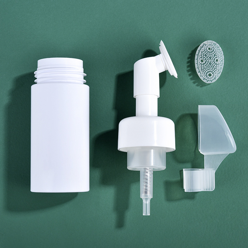 PET mousse foaming bottle silicone brush head cleansing facial cleanser foam bottle foaming bottle bubble bottle