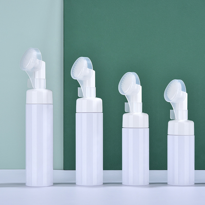 PET mousse foaming bottle silicone brush head cleansing facial cleanser foam bottle foaming bottle bubble bottle
